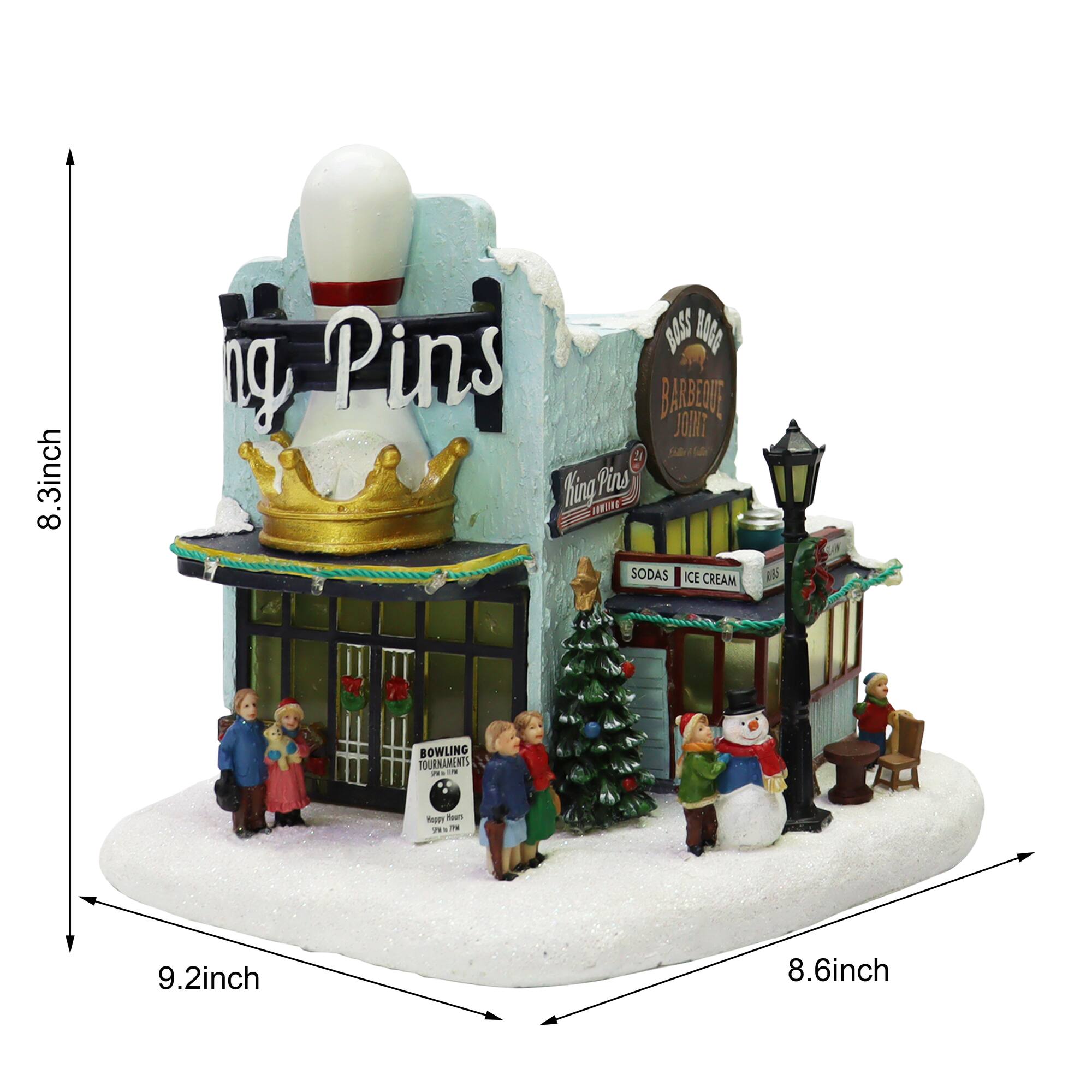 Moments in Time 8.4" King Pins Bowling Alley & Boss Hogg Barbeque Joint Décor